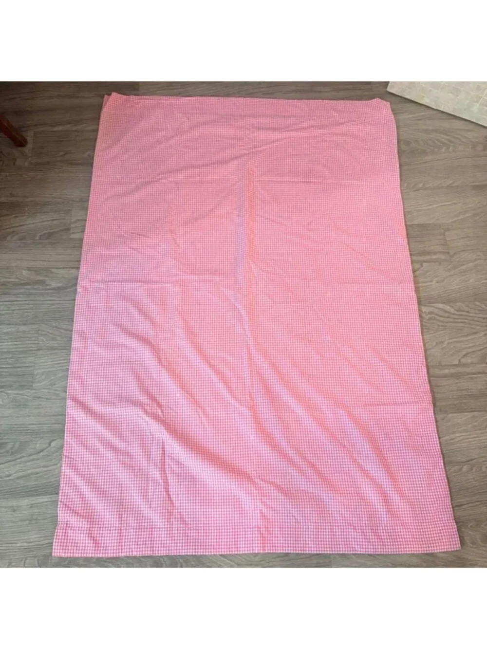 Pottery barn kids pink white gingham blackout curtain 1 panel